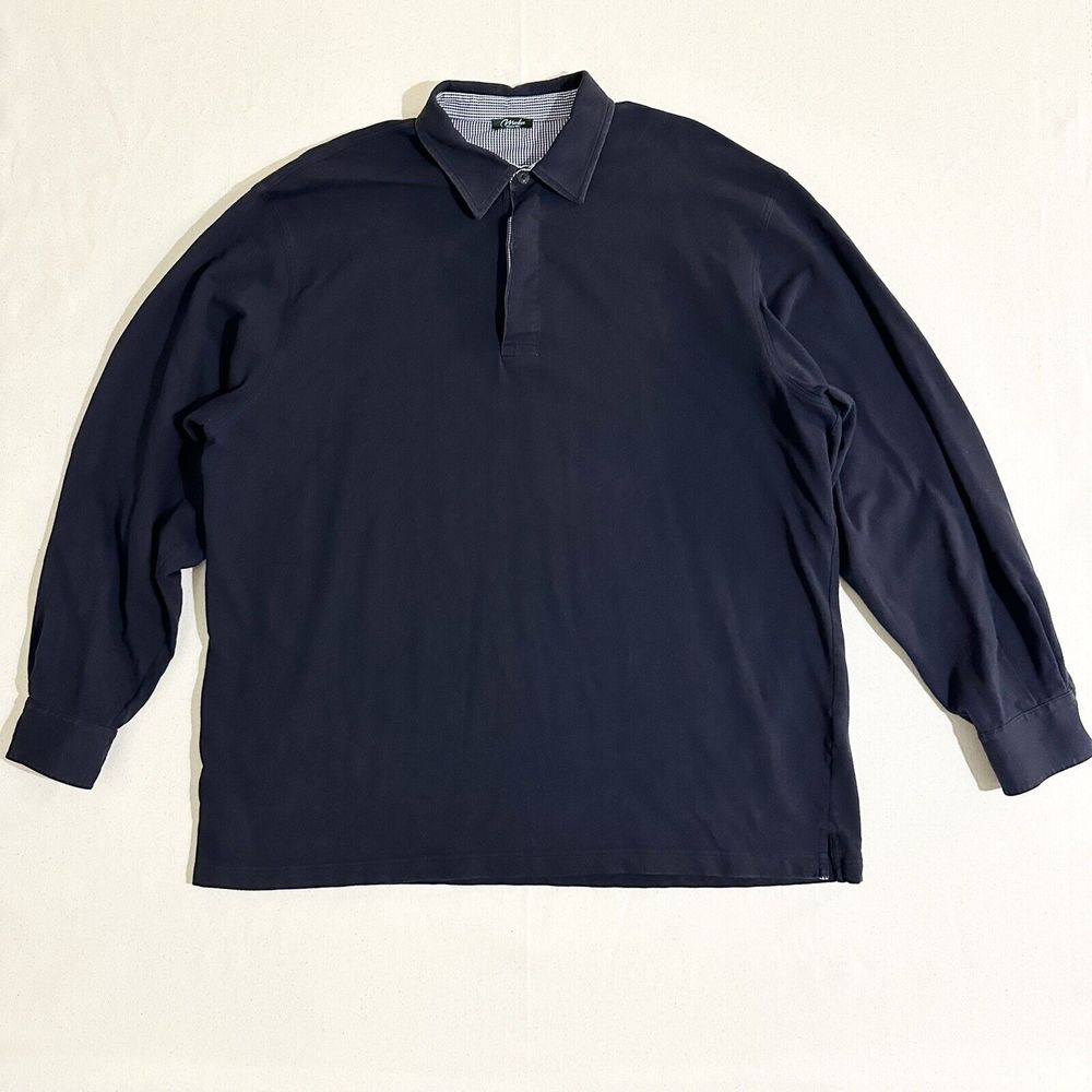 MARBAS Men's Navy Casual Long Sleeve Made Italy Size XXL